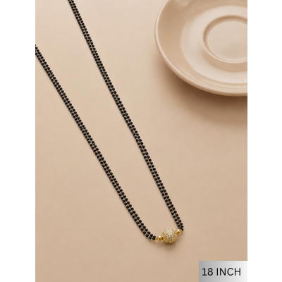 12 MM Double Chain Ball Mangalsutra 12 MM Double Chain Ball Mangalsutra | 18 Inch Black Bead Necklace