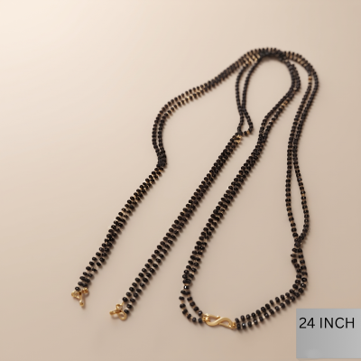 24 Inch Black Beaded Mangalsutra Chain 